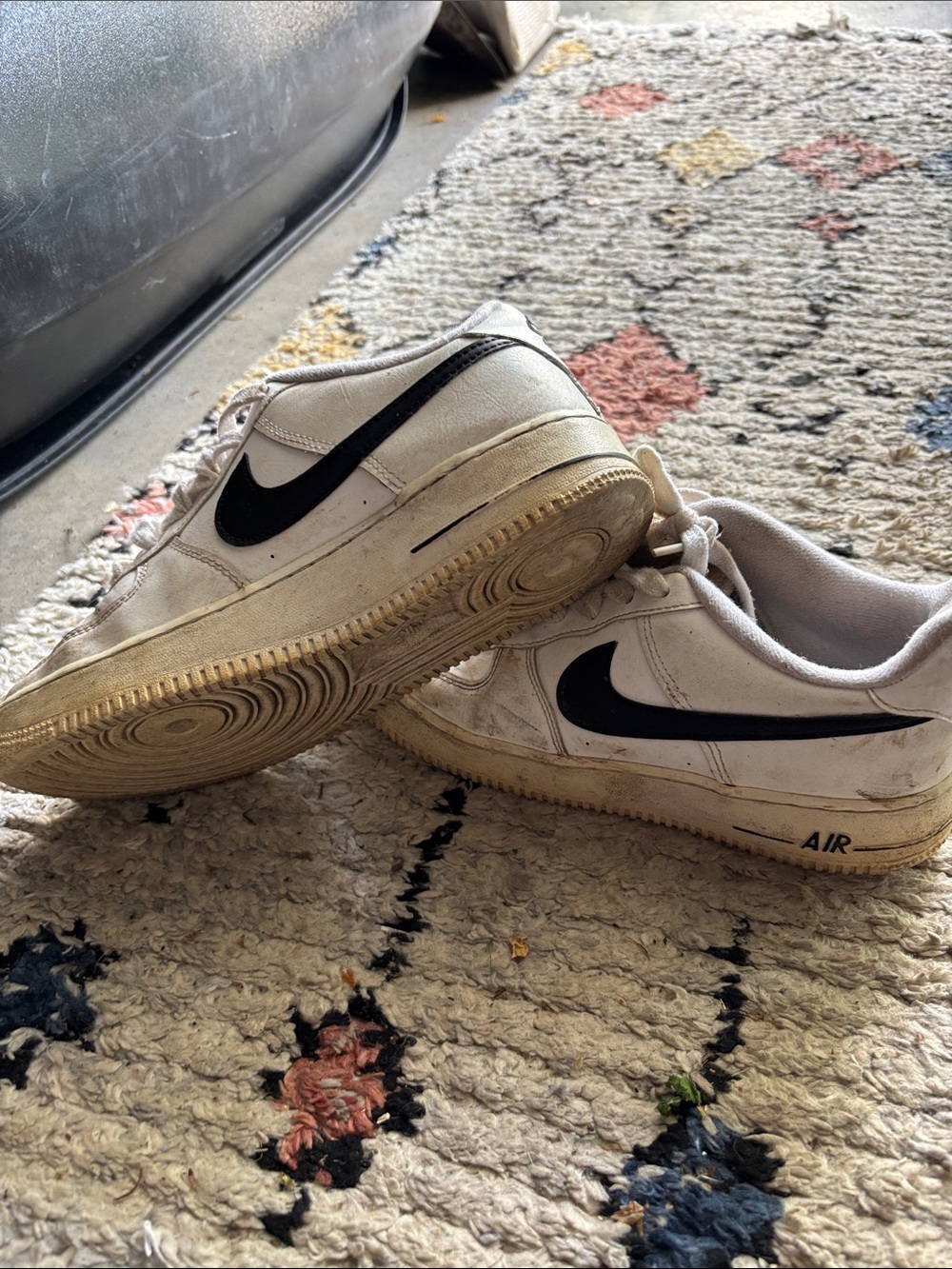 Nike Kids White Sneakers with Black Swoosh